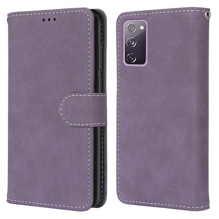 For Samsung Galaxy S20 FE / S20 FE Lite Retro Frosted Horizontal Flip PU Leather Case with Holder & Card Slots & Wallet & Photo Frame