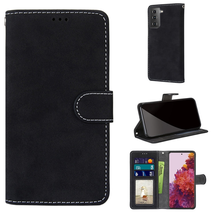 For Samsung Galaxy S21 5G Retro Frosted Horizontal Flip PU Leather Case with Holder & Card Slots & Wallet & Photo Frame