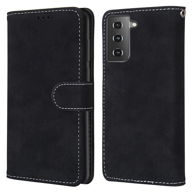 For Samsung Galaxy S21 5G Retro Frosted Horizontal Flip PU Leather Case with Holder & Card Slots & Wallet & Photo Frame