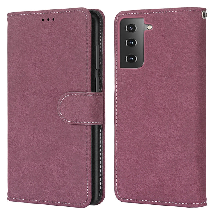 For Samsung Galaxy S21 5G Retro Frosted Horizontal Flip PU Leather Case with Holder & Card Slots & Wallet & Photo Frame