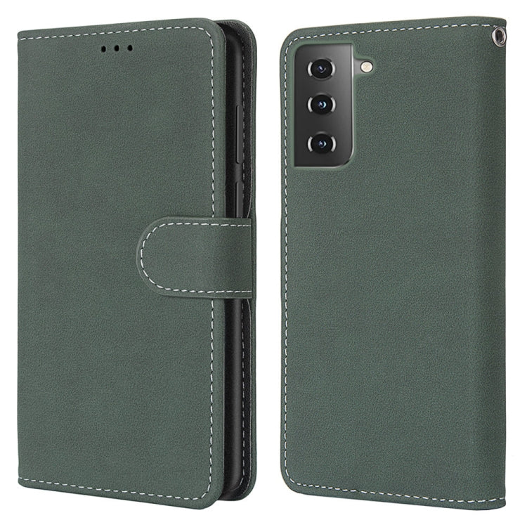 For Samsung Galaxy S21 5G Retro Frosted Horizontal Flip PU Leather Case with Holder & Card Slots & Wallet & Photo Frame