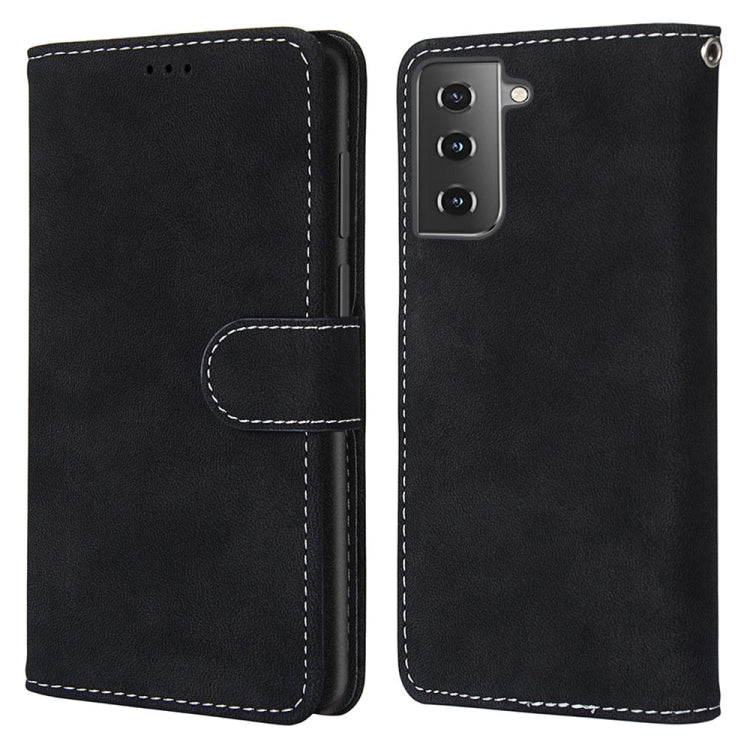 For Samsung Galaxy S21 Plus 5G Retro Frosted Horizontal Flip PU Leather Case with Holder & Card Slots & Wallet & Photo Frame