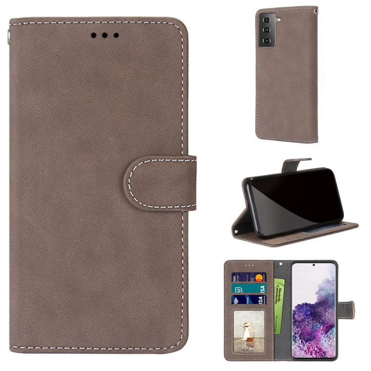 For Samsung Galaxy S21 Plus 5G Retro Frosted Horizontal Flip PU Leather Case with Holder & Card Slots & Wallet & Photo Frame