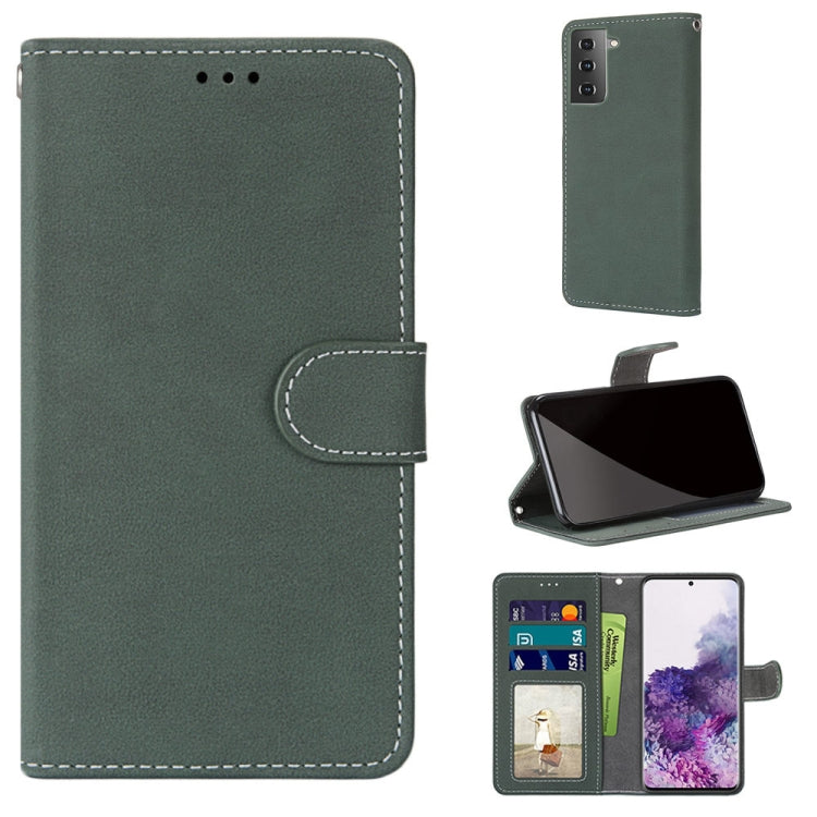 For Samsung Galaxy S21 Plus 5G Retro Frosted Horizontal Flip PU Leather Case with Holder & Card Slots & Wallet & Photo Frame