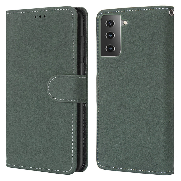 For Samsung Galaxy S21 Plus 5G Retro Frosted Horizontal Flip PU Leather Case with Holder & Card Slots & Wallet & Photo Frame