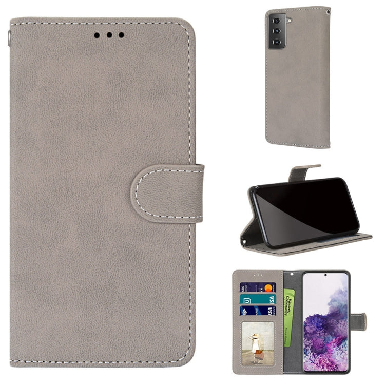 For Samsung Galaxy S21 Plus 5G Retro Frosted Horizontal Flip PU Leather Case with Holder & Card Slots & Wallet & Photo Frame