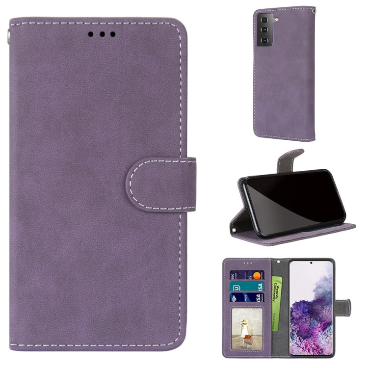 For Samsung Galaxy S21 Plus 5G Retro Frosted Horizontal Flip PU Leather Case with Holder & Card Slots & Wallet & Photo Frame