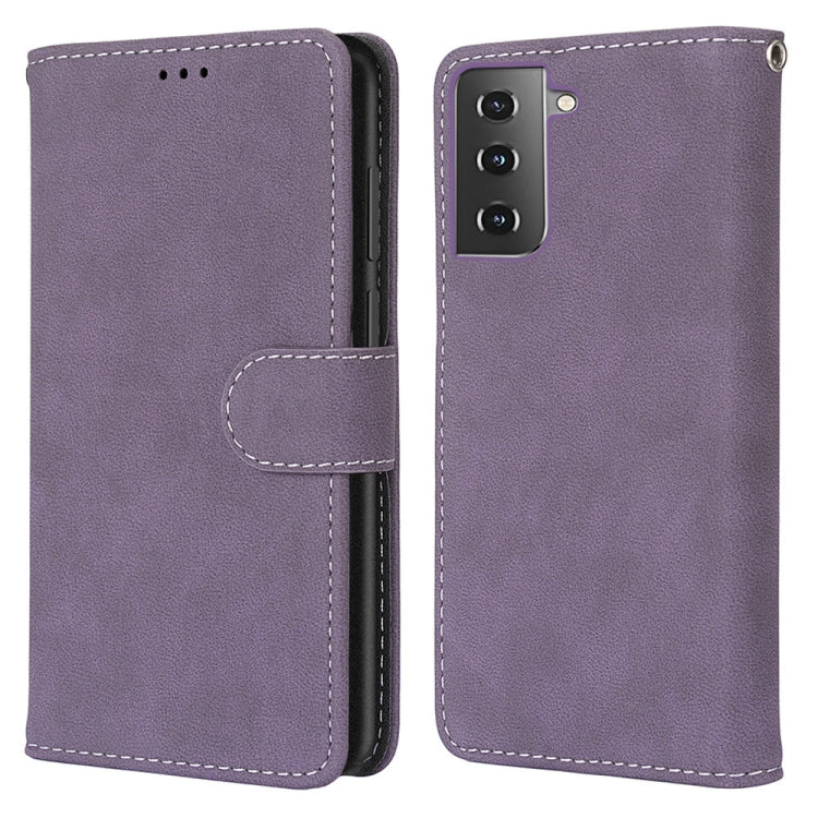 For Samsung Galaxy S21 Plus 5G Retro Frosted Horizontal Flip PU Leather Case with Holder & Card Slots & Wallet & Photo Frame