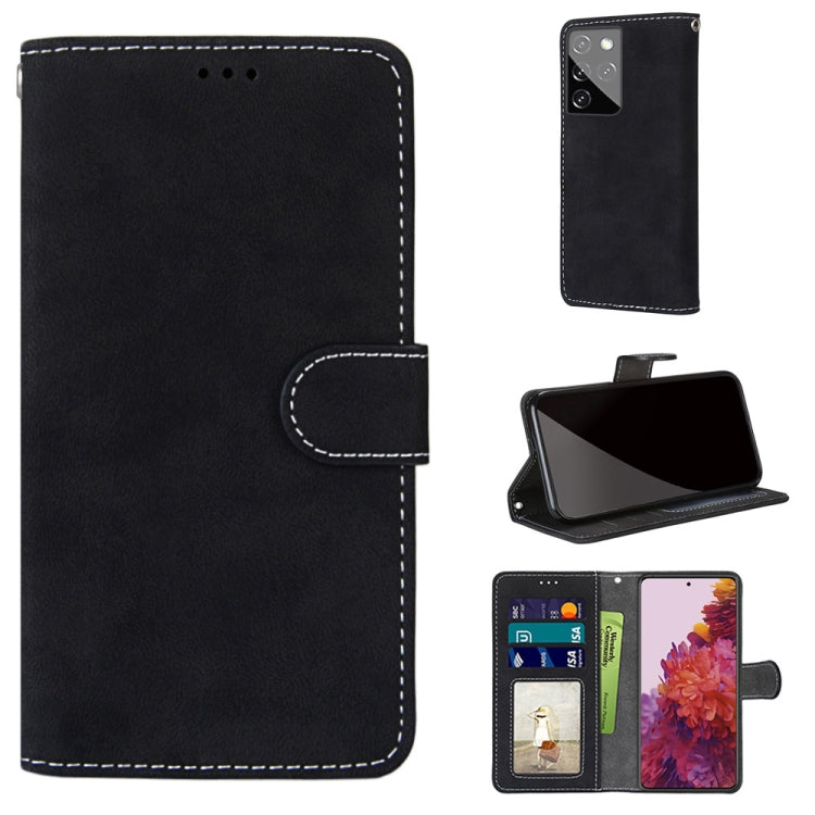 For Samsung Galaxy S21 Ultra 5G Retro Frosted Horizontal Flip PU Leather Case with Holder & Card Slots & Wallet & Photo Frame