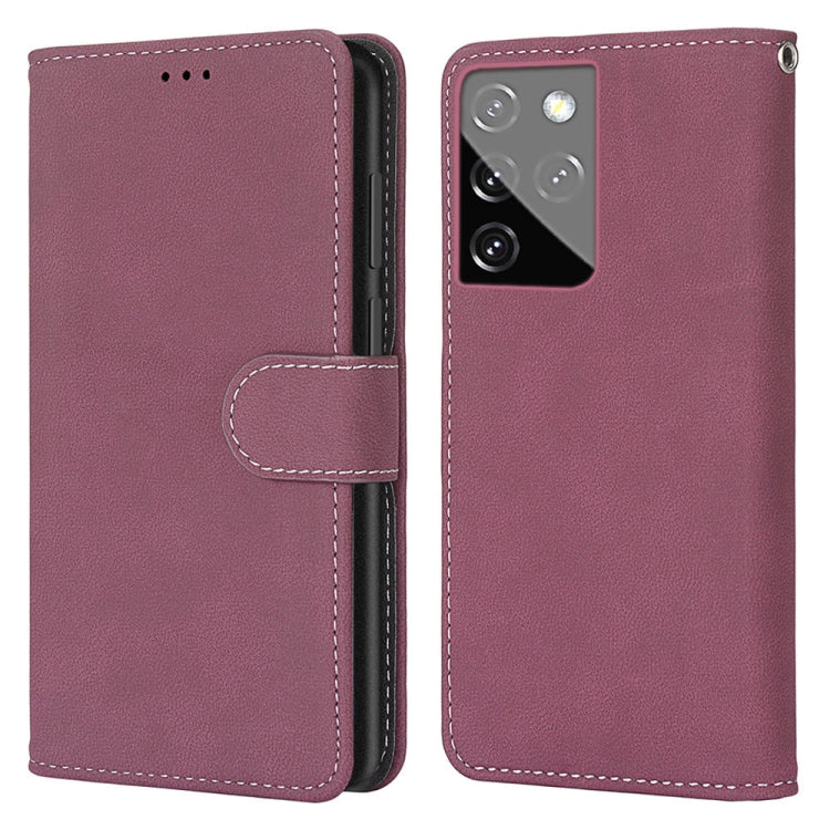For Samsung Galaxy S21 Ultra 5G Retro Frosted Horizontal Flip PU Leather Case with Holder & Card Slots & Wallet & Photo Frame