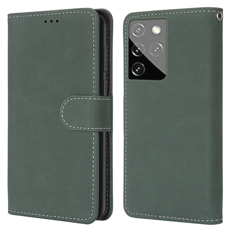 For Samsung Galaxy S21 Ultra 5G Retro Frosted Horizontal Flip PU Leather Case with Holder & Card Slots & Wallet & Photo Frame