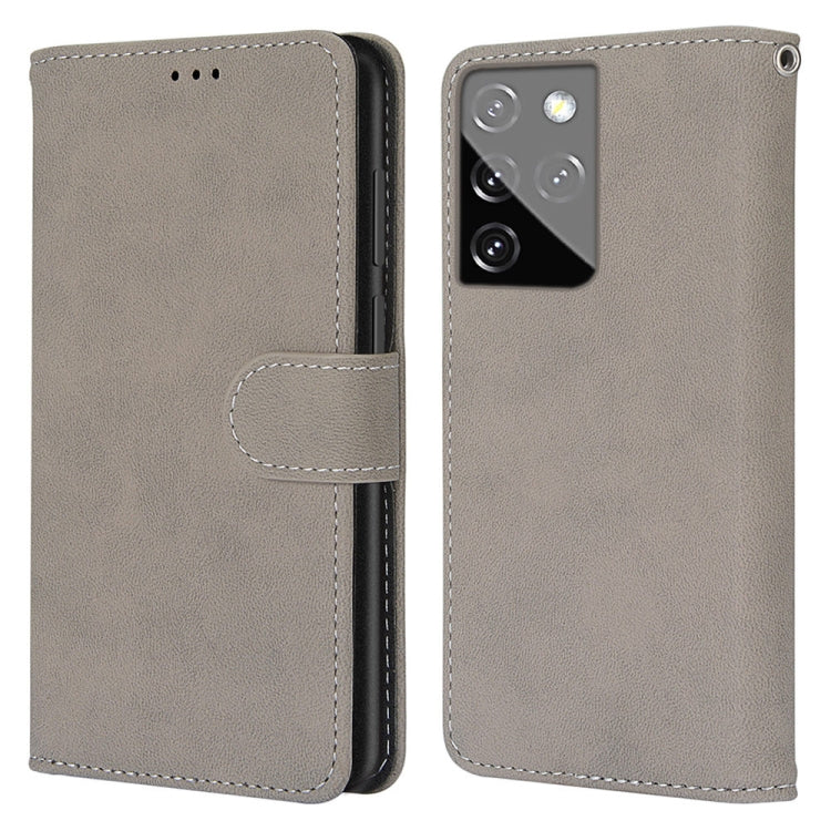 For Samsung Galaxy S21 Ultra 5G Retro Frosted Horizontal Flip PU Leather Case with Holder & Card Slots & Wallet & Photo Frame