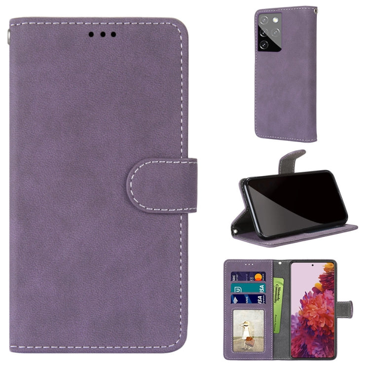 For Samsung Galaxy S21 Ultra 5G Retro Frosted Horizontal Flip PU Leather Case with Holder & Card Slots & Wallet & Photo Frame