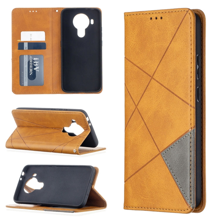 For Nokia 5.4 Rhombus Texture Horizontal Flip Magnetic Leather Case with Holder & Card Slots & Wallet