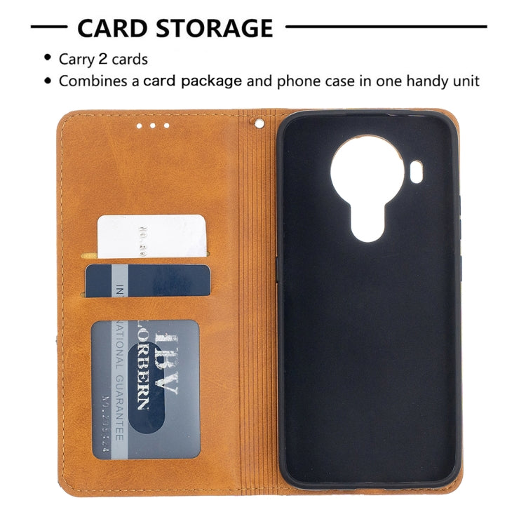 For Nokia 5.4 Rhombus Texture Horizontal Flip Magnetic Leather Case with Holder & Card Slots & Wallet