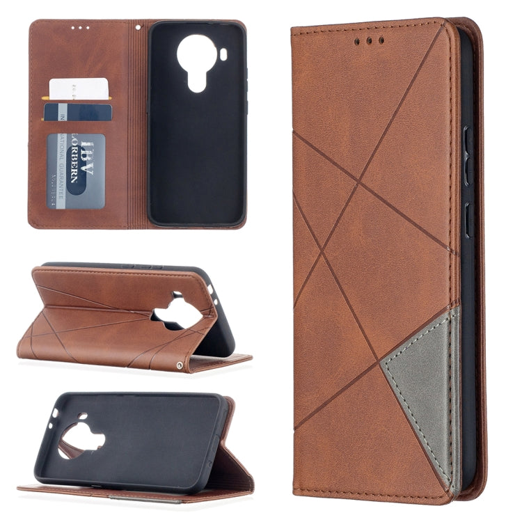 For Nokia 5.4 Rhombus Texture Horizontal Flip Magnetic Leather Case with Holder & Card Slots & Wallet