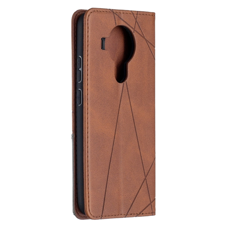 For Nokia 5.4 Rhombus Texture Horizontal Flip Magnetic Leather Case with Holder & Card Slots & Wallet