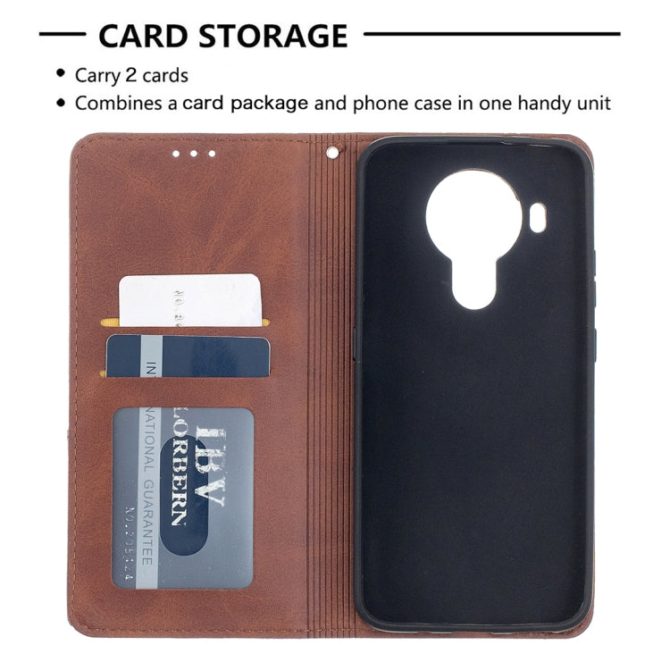 For Nokia 5.4 Rhombus Texture Horizontal Flip Magnetic Leather Case with Holder & Card Slots & Wallet