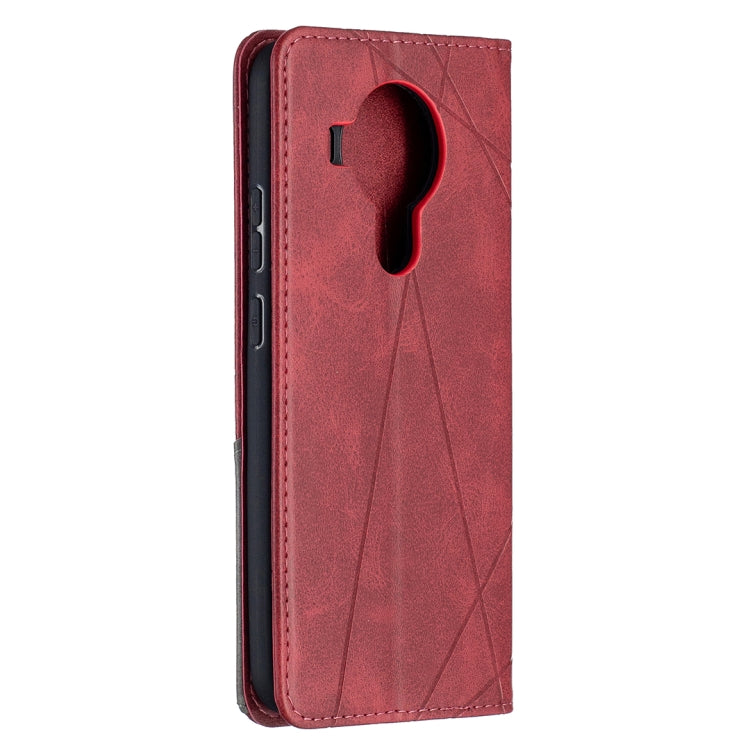 For Nokia 5.4 Rhombus Texture Horizontal Flip Magnetic Leather Case with Holder & Card Slots & Wallet