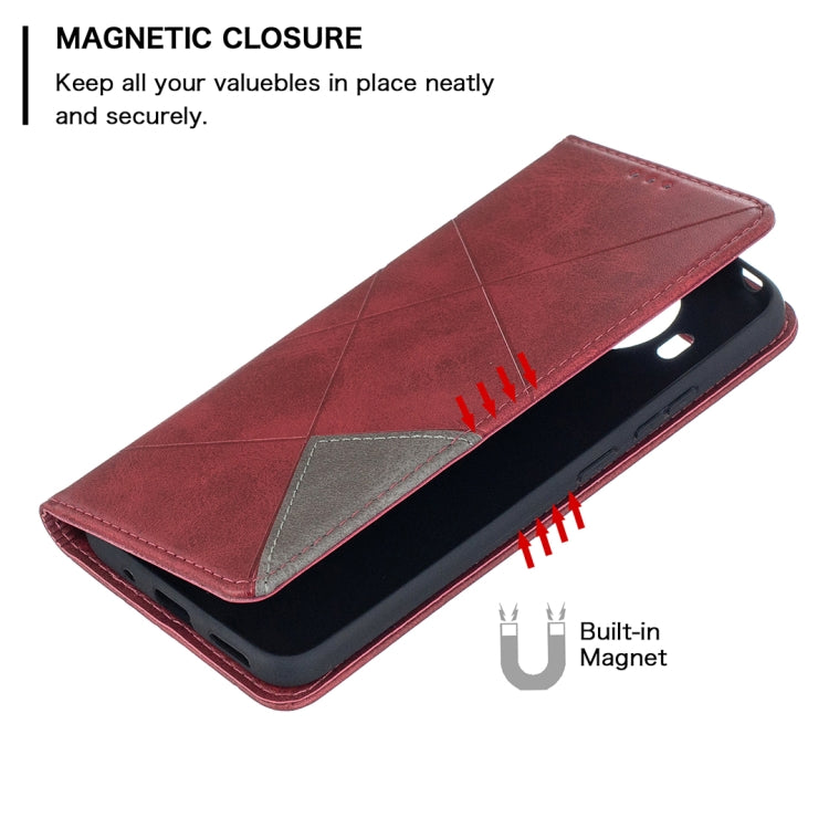 For Nokia 5.4 Rhombus Texture Horizontal Flip Magnetic Leather Case with Holder & Card Slots & Wallet