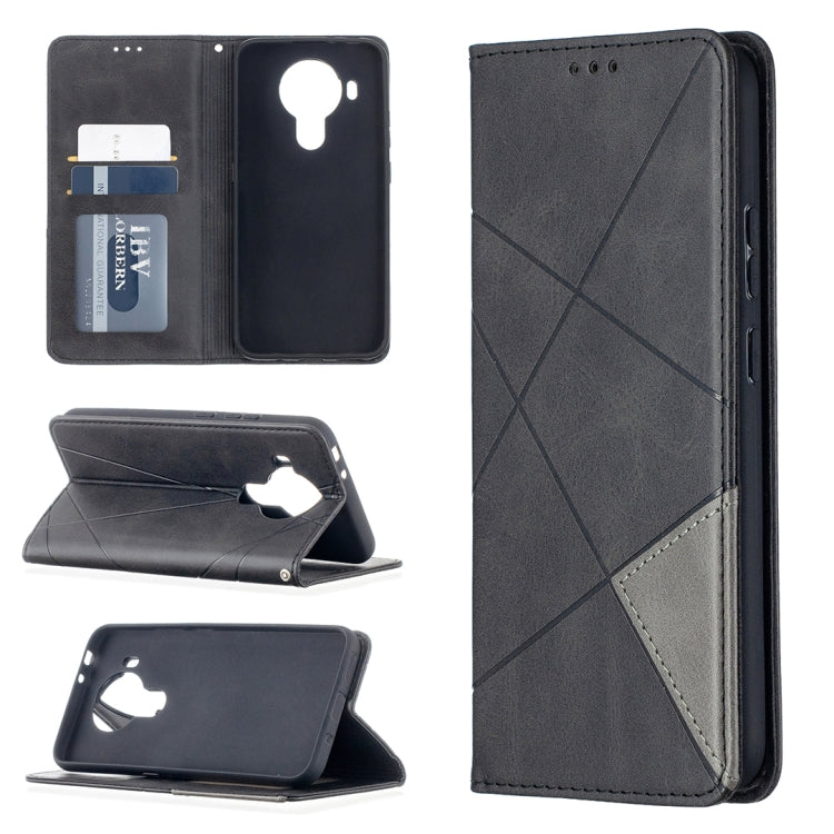 For Nokia 5.4 Rhombus Texture Horizontal Flip Magnetic Leather Case with Holder & Card Slots & Wallet