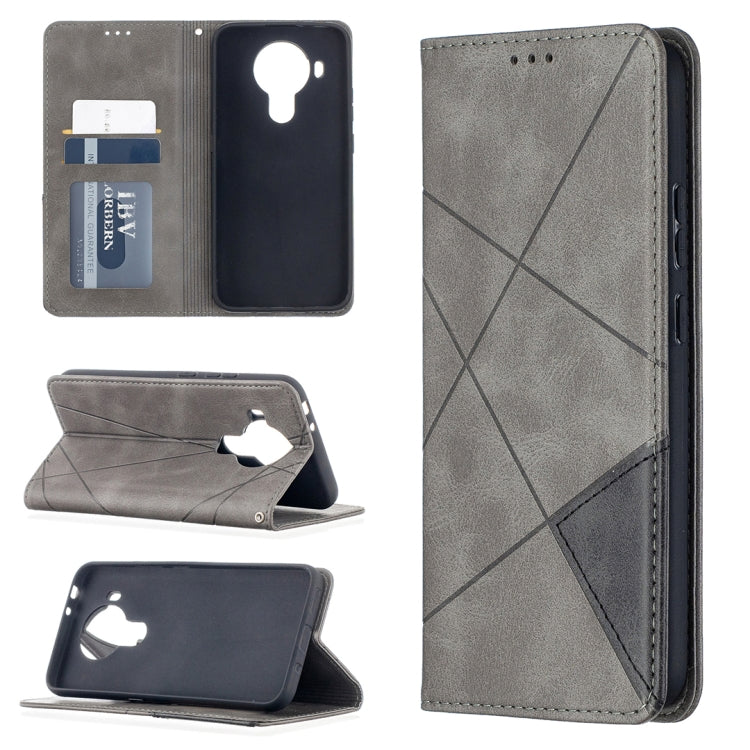 For Nokia 5.4 Rhombus Texture Horizontal Flip Magnetic Leather Case with Holder & Card Slots & Wallet