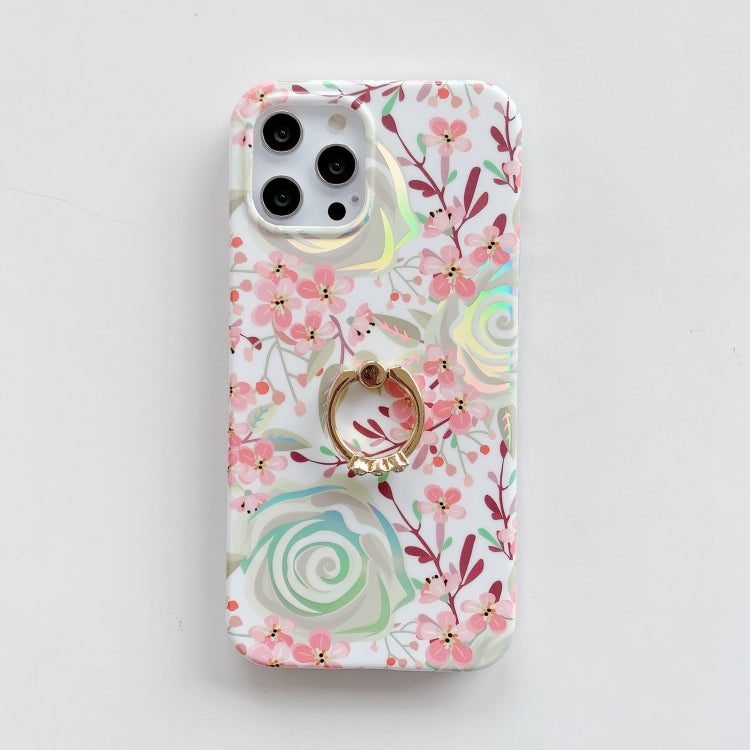 For iPhone 11 Fashion Pattern Protective Case with Ring Holder