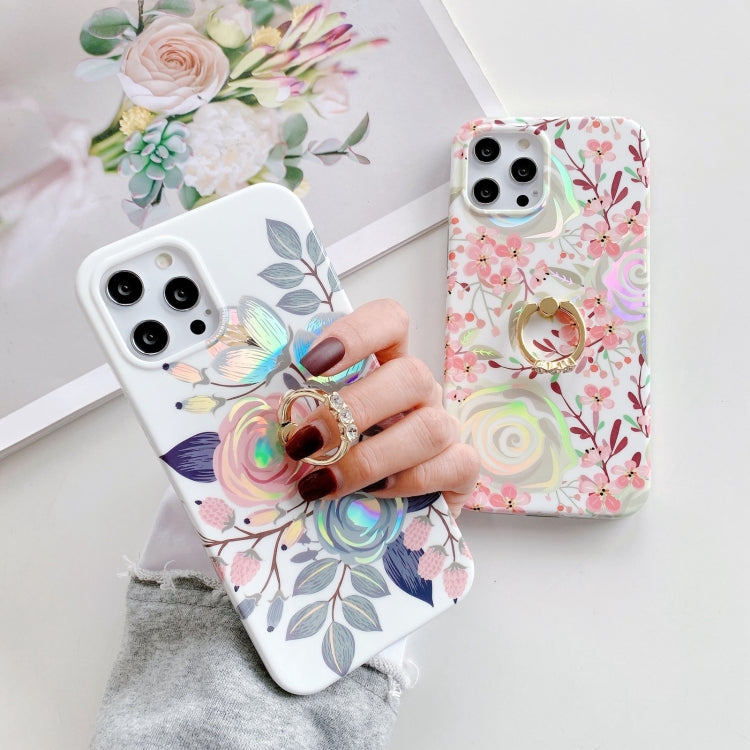 For iPhone 11 Pro Max Fashion Pattern Protective Case with Ring Holder