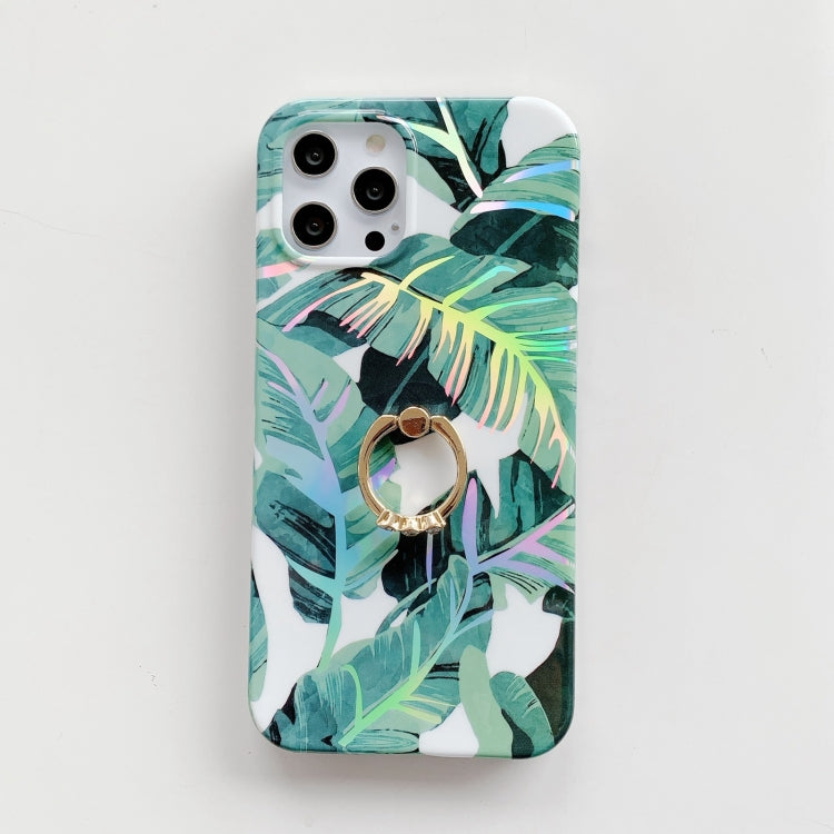 For iPhone 12 Fashion Pattern Protective Case with Ring Holder