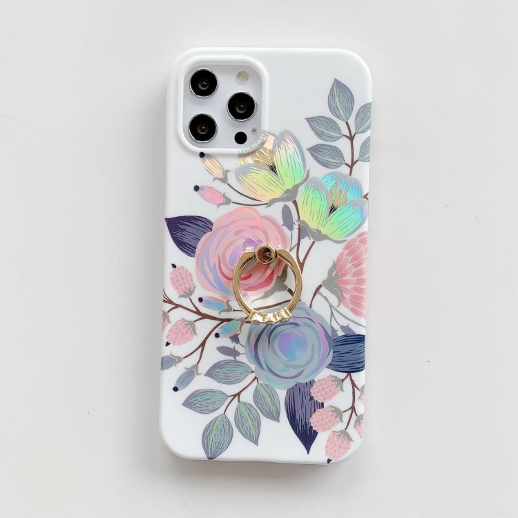 For iPhone 12 Pro Fashion Pattern Protective Case with Ring Holder