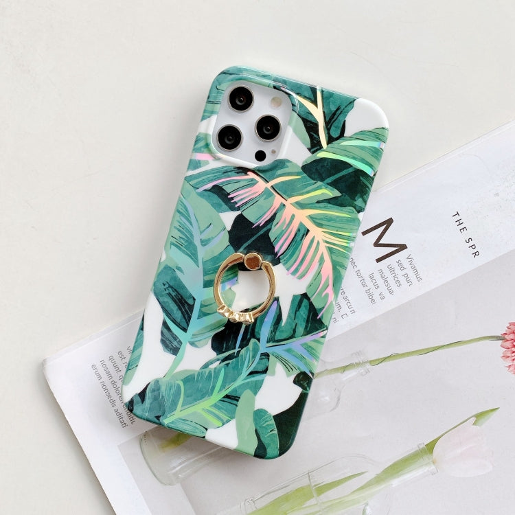 For iPhone 12 Pro Fashion Pattern Protective Case with Ring Holder