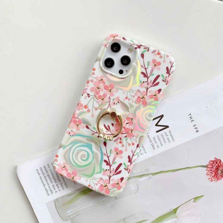 For iPhone 12 Pro Fashion Pattern Protective Case with Ring Holder