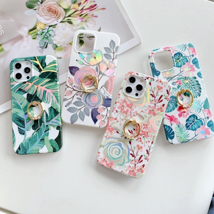 For iPhone 12 mini Fashion Pattern Protective Case with Ring Holder