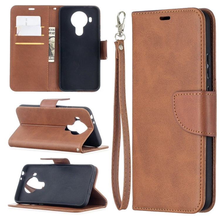 For Nokia 5.4 Retro Lambskin Texture Pure Color Horizontal Flip PU Leather Case with Holder & Card Slots & Wallet & Lanyard