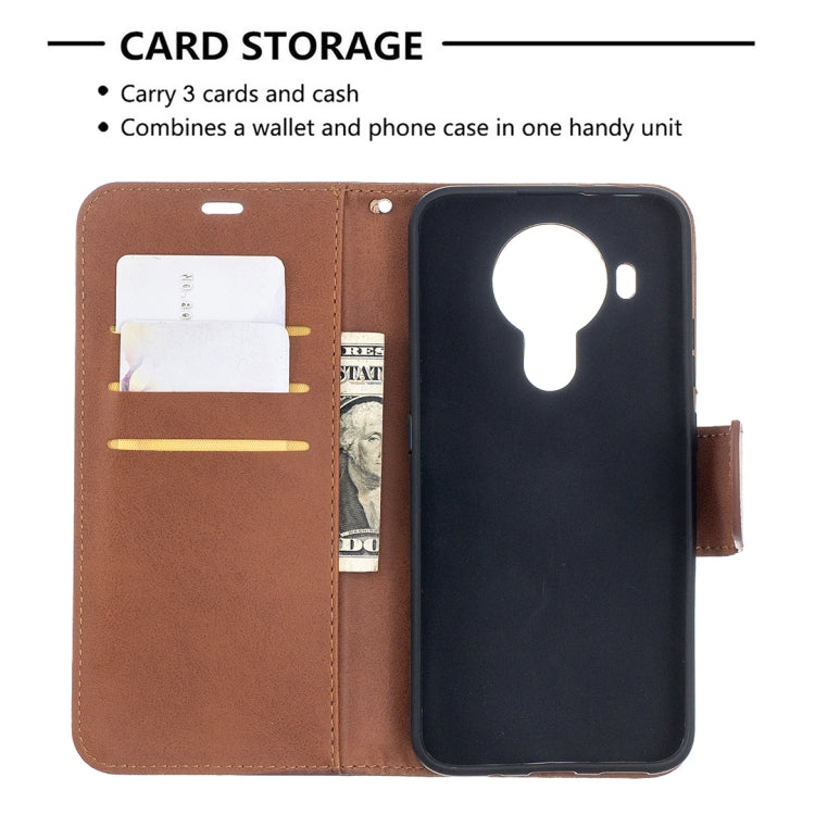 For Nokia 5.4 Retro Lambskin Texture Pure Color Horizontal Flip PU Leather Case with Holder & Card Slots & Wallet & Lanyard