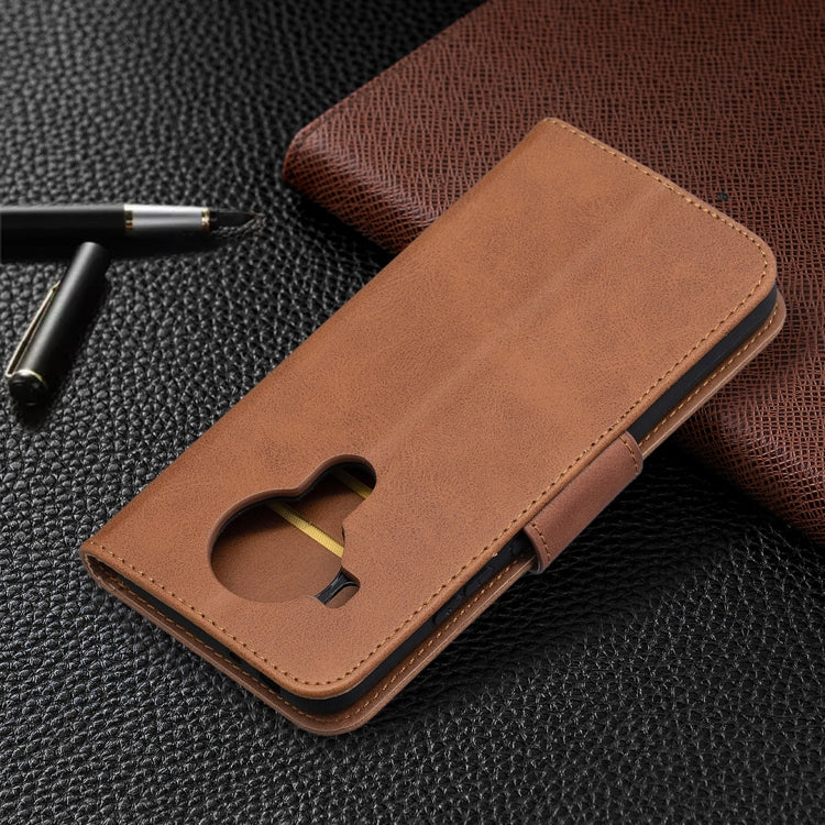 For Nokia 5.4 Retro Lambskin Texture Pure Color Horizontal Flip PU Leather Case with Holder & Card Slots & Wallet & Lanyard