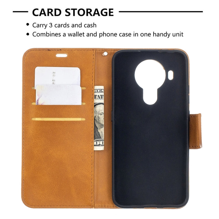 For Nokia 5.4 Retro Lambskin Texture Pure Color Horizontal Flip PU Leather Case with Holder & Card Slots & Wallet & Lanyard