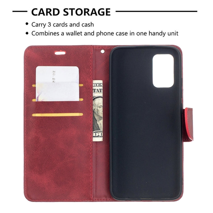 For Samsung Galaxy A02s (EU Version) Retro Lambskin Texture Pure Color Horizontal Flip PU Leather Case with Holder & Card Slots & Wallet & Lanyard