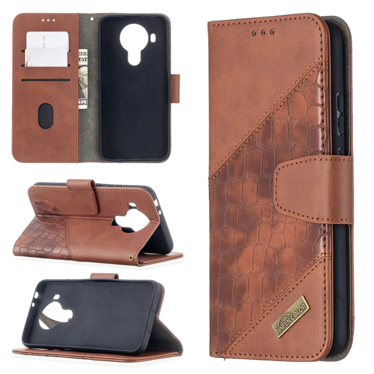For Nokia 5.4 Matching Color Crocodile Texture Horizontal Flip PU Leather Case with Wallet & Holder & Card Slots