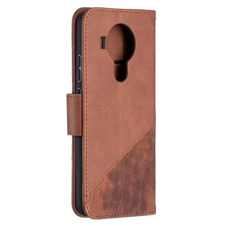 For Nokia 5.4 Matching Color Crocodile Texture Horizontal Flip PU Leather Case with Wallet & Holder & Card Slots