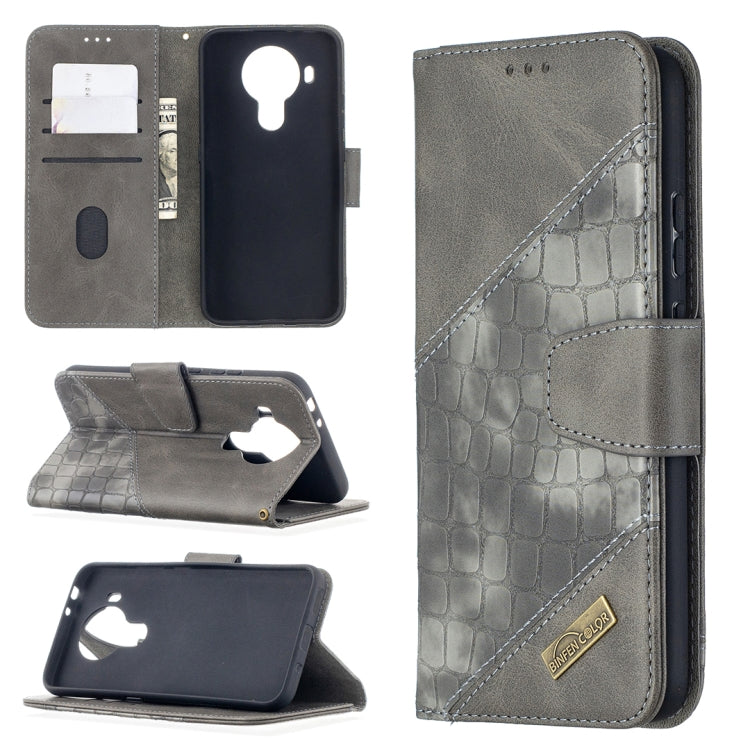 For Nokia 5.4 Matching Color Crocodile Texture Horizontal Flip PU Leather Case with Wallet & Holder & Card Slots