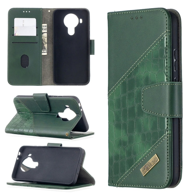 For Nokia 5.4 Matching Color Crocodile Texture Horizontal Flip PU Leather Case with Wallet & Holder & Card Slots