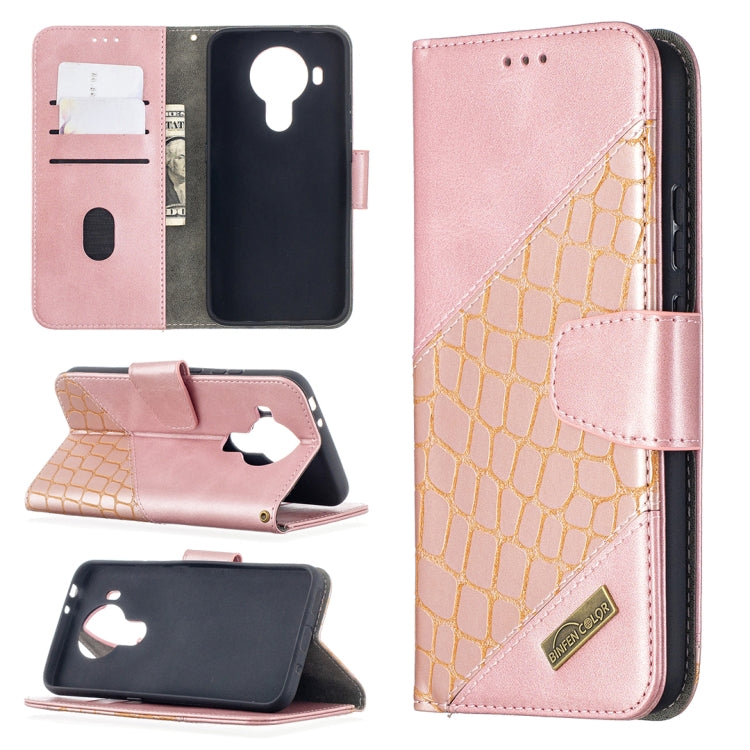 For Nokia 5.4 Matching Color Crocodile Texture Horizontal Flip PU Leather Case with Wallet & Holder & Card Slots