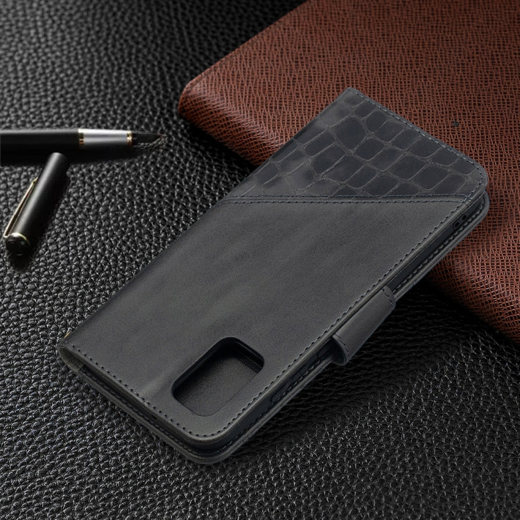For Samsung Galaxy A02s (EU Version) Matching Color Crocodile Texture Horizontal Flip PU Leather Case with Wallet & Holder & Card Slots