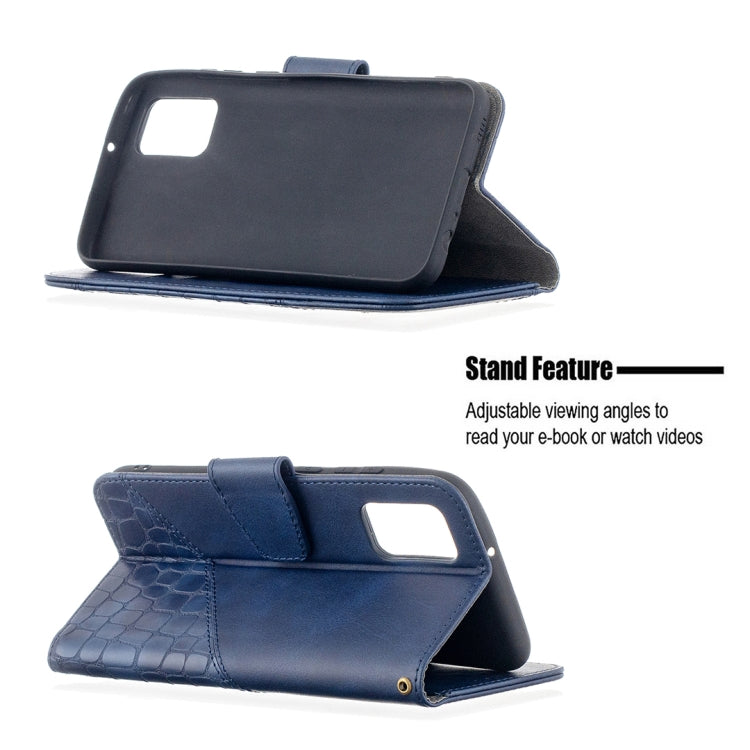 For Samsung Galaxy A02s (EU Version) Matching Color Crocodile Texture Horizontal Flip PU Leather Case with Wallet & Holder & Card Slots