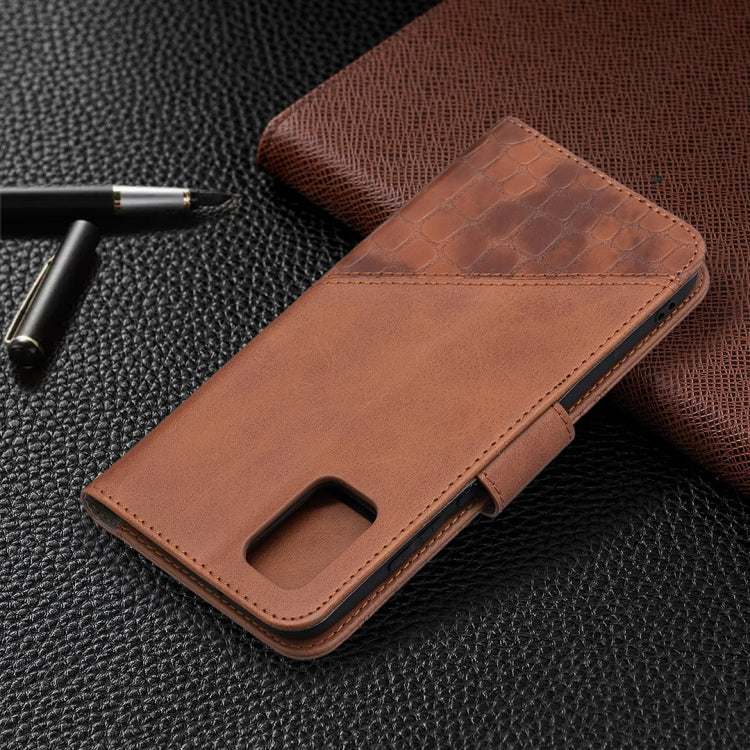For Samsung Galaxy A02s (EU Version) Matching Color Crocodile Texture Horizontal Flip PU Leather Case with Wallet & Holder & Card Slots