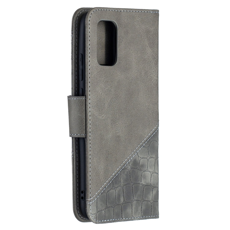 For Samsung Galaxy A02s (EU Version) Matching Color Crocodile Texture Horizontal Flip PU Leather Case with Wallet & Holder & Card Slots