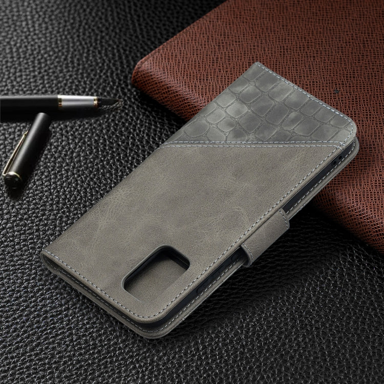 For Samsung Galaxy A02s (EU Version) Matching Color Crocodile Texture Horizontal Flip PU Leather Case with Wallet & Holder & Card Slots