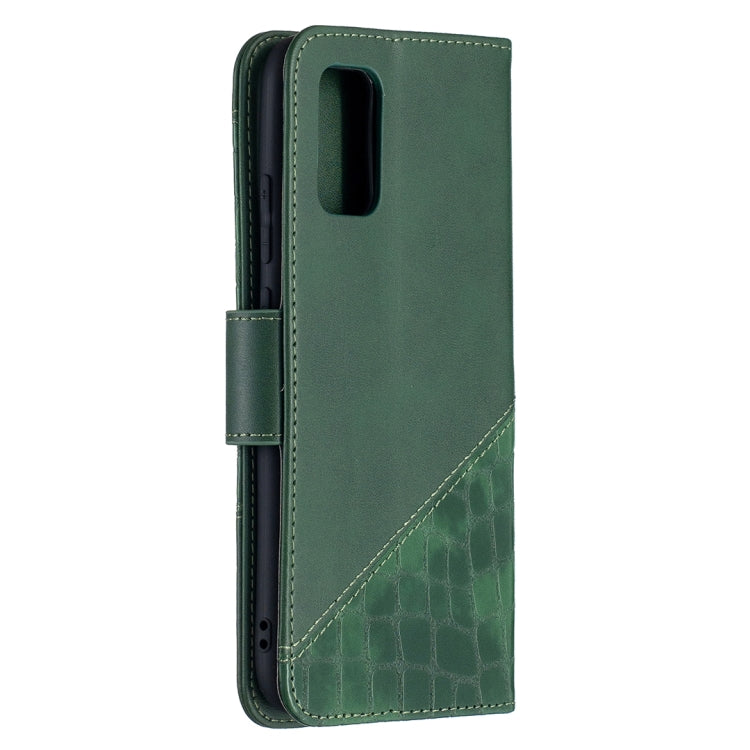 For Samsung Galaxy A02s (EU Version) Matching Color Crocodile Texture Horizontal Flip PU Leather Case with Wallet & Holder & Card Slots
