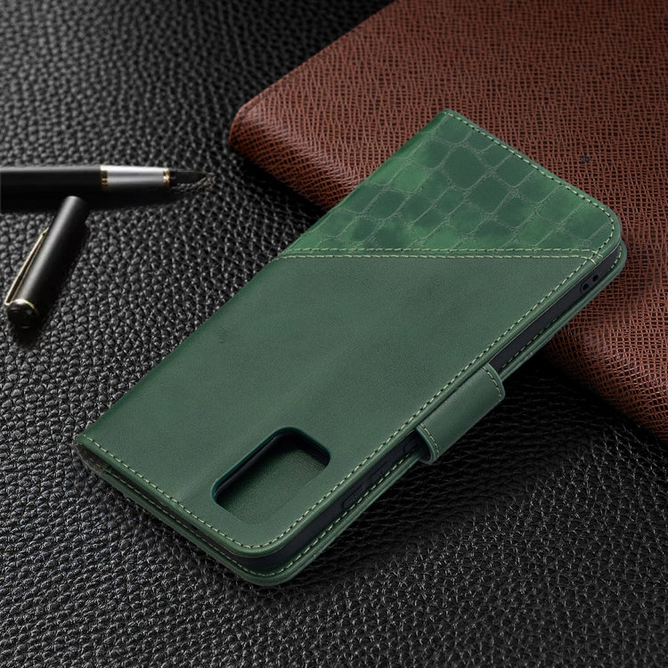 For Samsung Galaxy A02s (EU Version) Matching Color Crocodile Texture Horizontal Flip PU Leather Case with Wallet & Holder & Card Slots